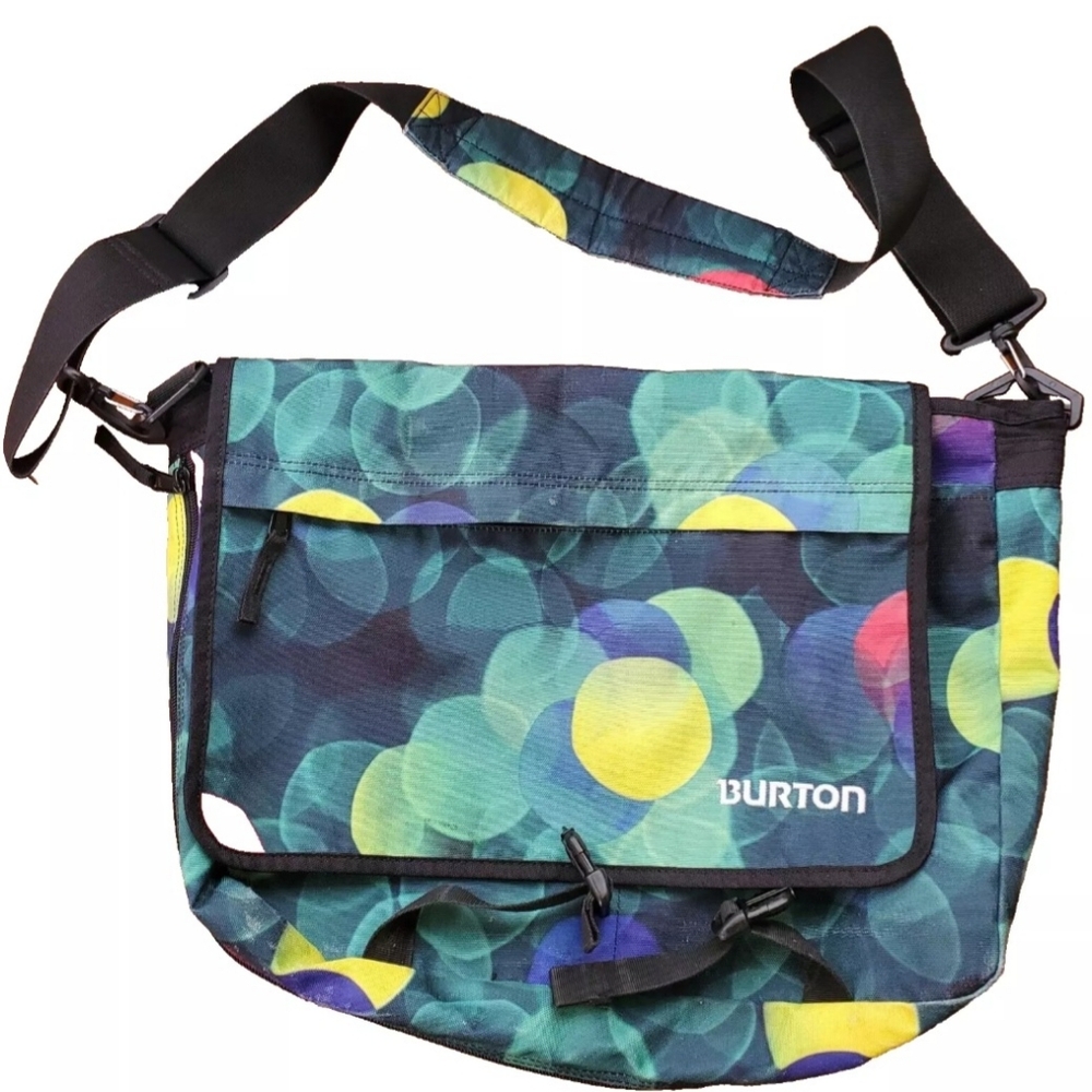 Burton Colorful GRN Circle NEO GEO Shoulder Laptop Messenger Bag 18x15xExpanding